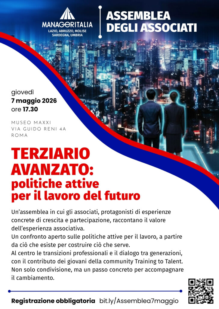 Terziario avanzato: politiche attive per il lavoro del futuro- Manageritalia: evento - event